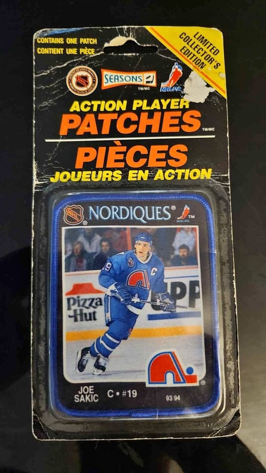 1993 Action Player Patches Joe Sakic Quebec Nordiques *Rare*