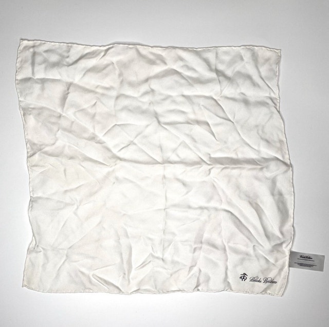 Brooks Brothers Hand-Rolled White Silk Pocket Square - photo 2