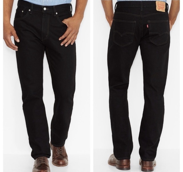 Levi's 505 Regular-Fit Straight Leg Black Jeans W28