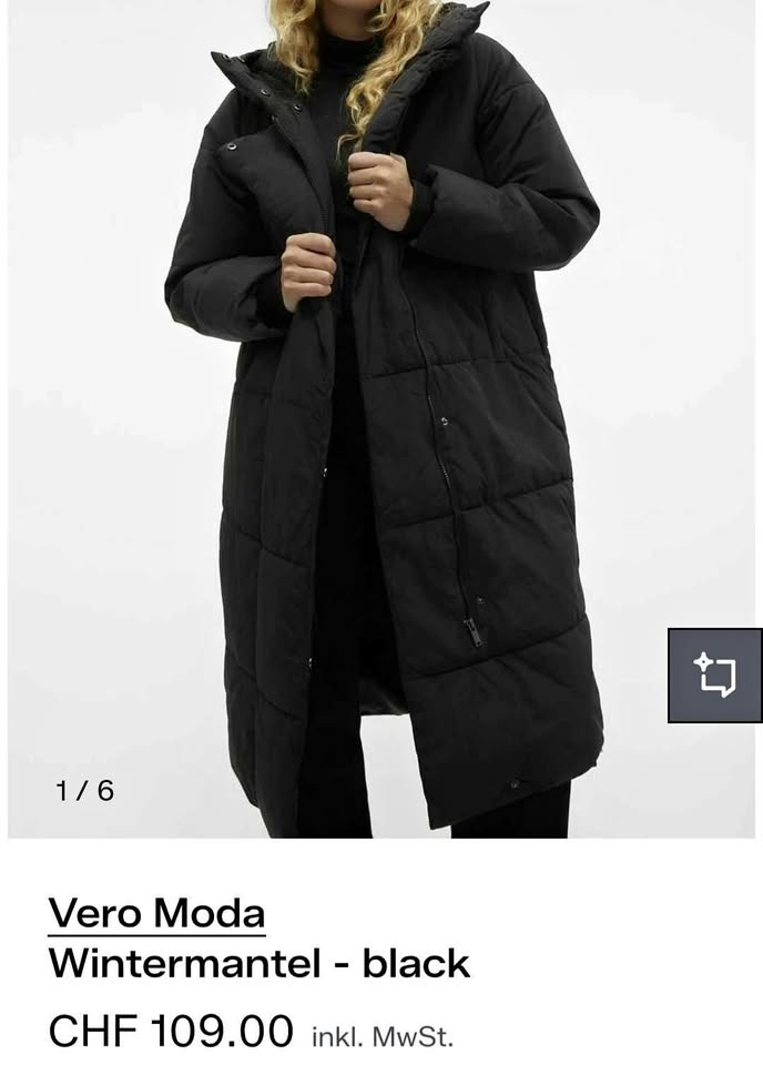 Unisex Long Winter Coat – Black S