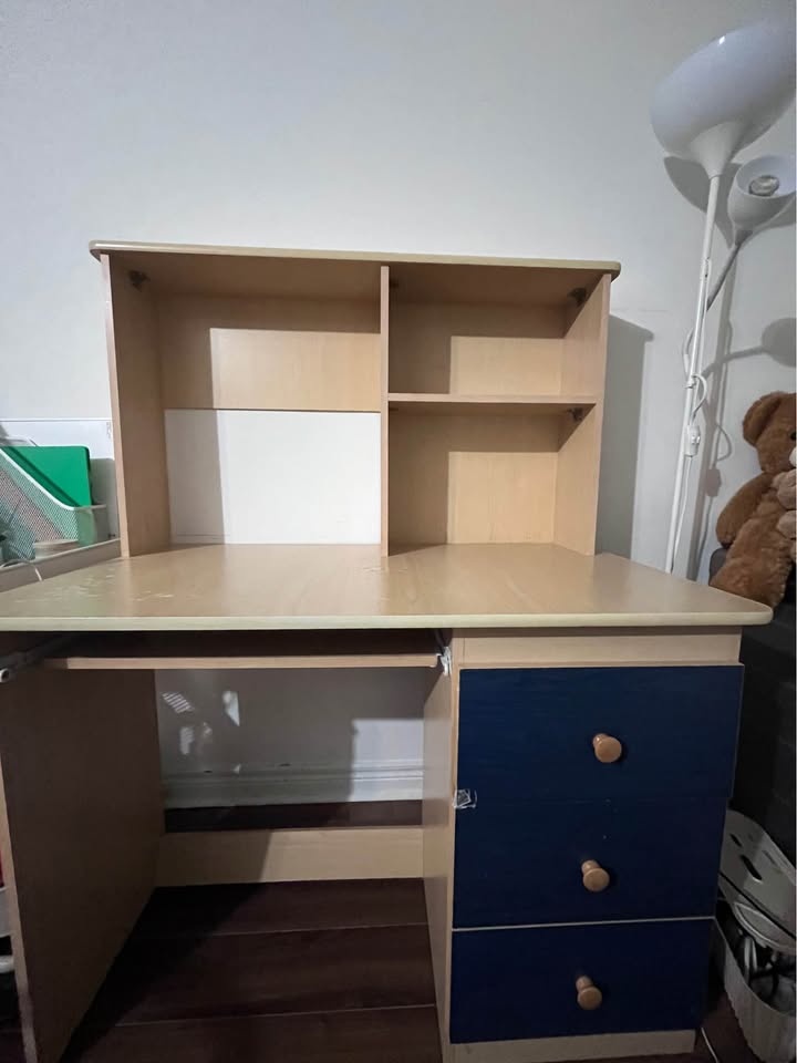 Free Desk with Shelf and Drawers