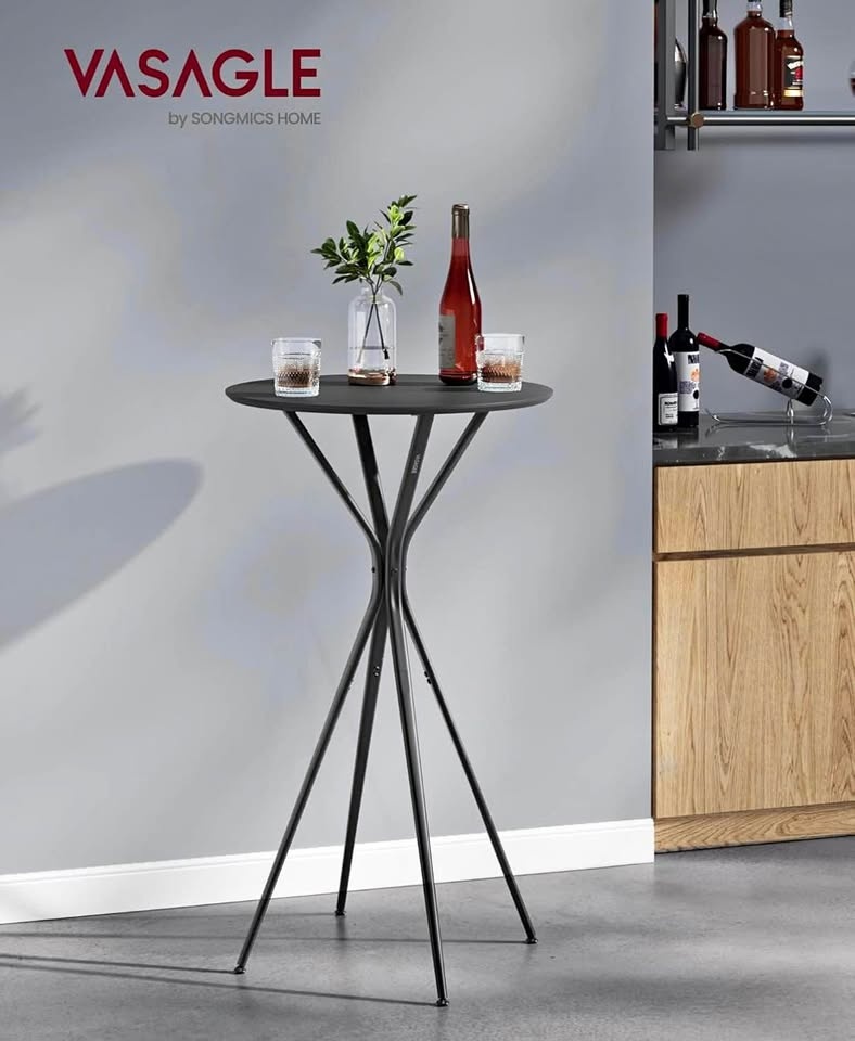 VASAGLE Bar Table – Round Cocktail / High Pub Table (New in Box)