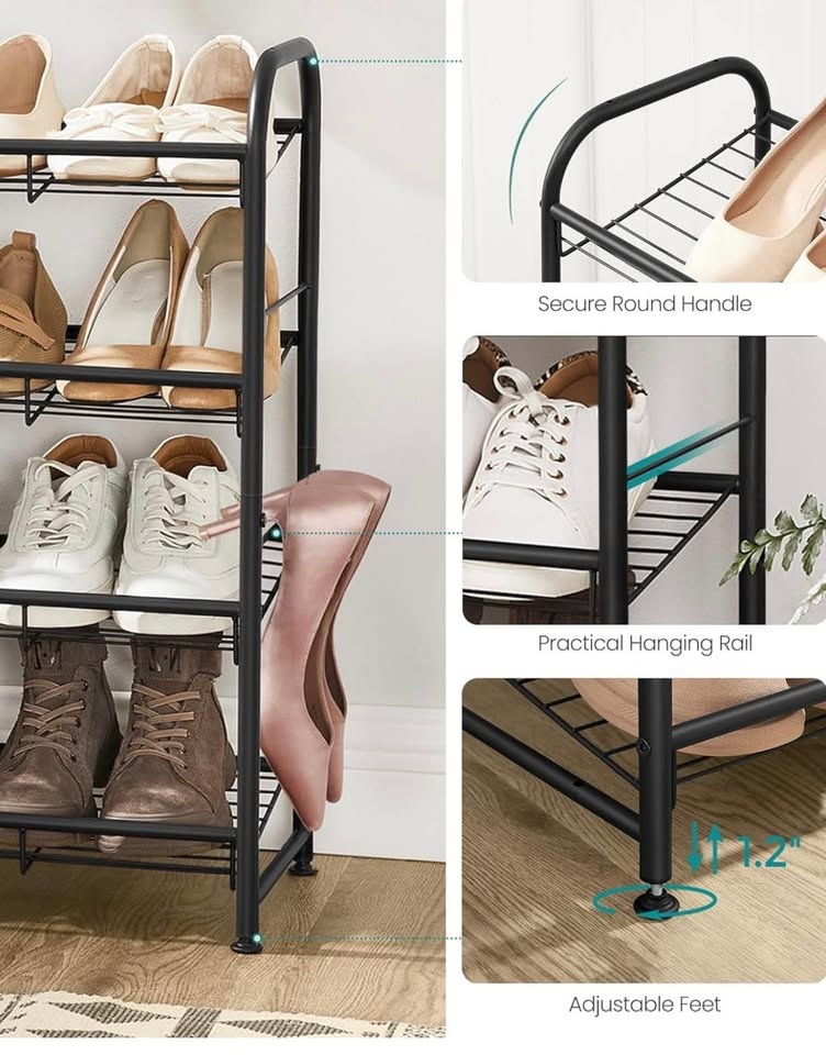 SONGMICS Stackable Shoe Rack – 4-Tier | New - photo 5