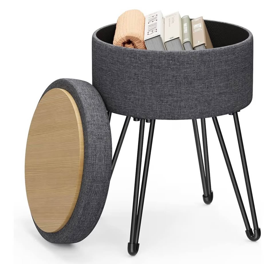 SONGMICS Vanity Stool with Storage – Slate Gray | New in Box - photo 2