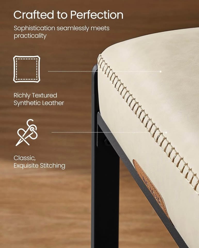 VASAGLE EKHO Bar Stools - Set of 2 Cream White (NEW) - photo 3