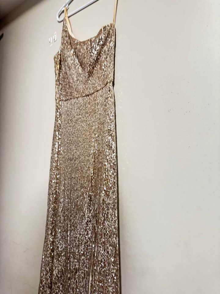 Silver Sequinned Long Dinner Dress - photo 5