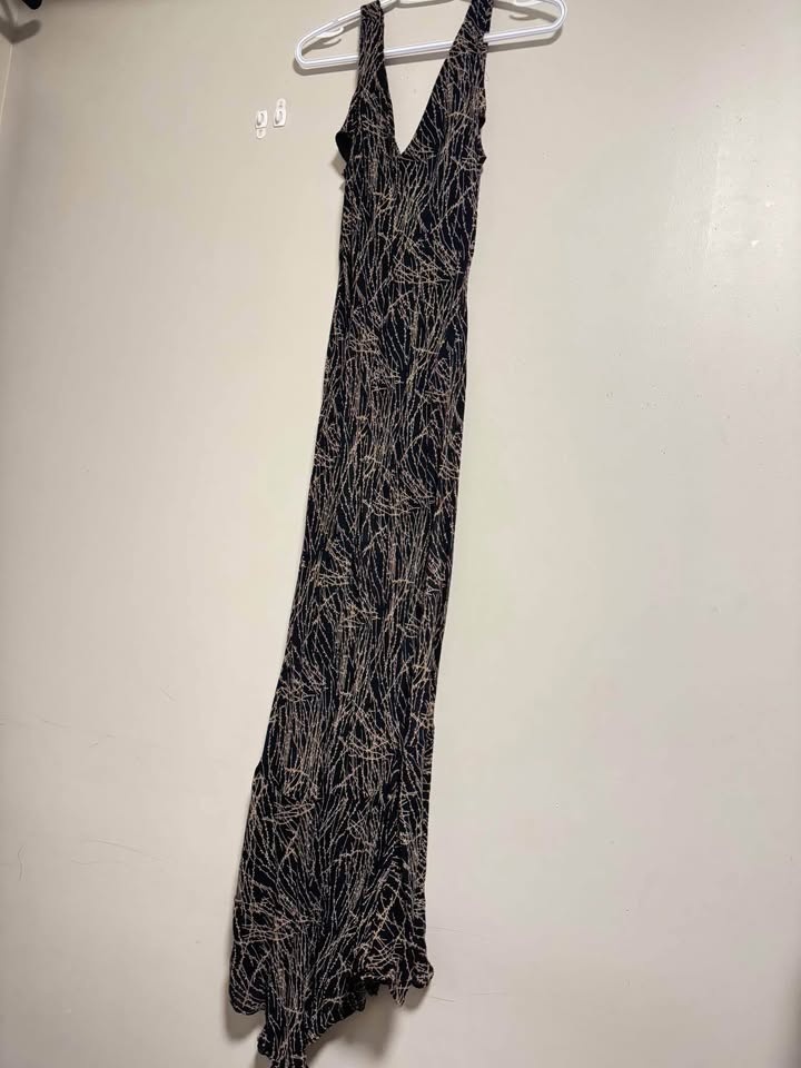 Elegant Dalia MacPhee Women Long Dress Black with Beige Patern - photo 2