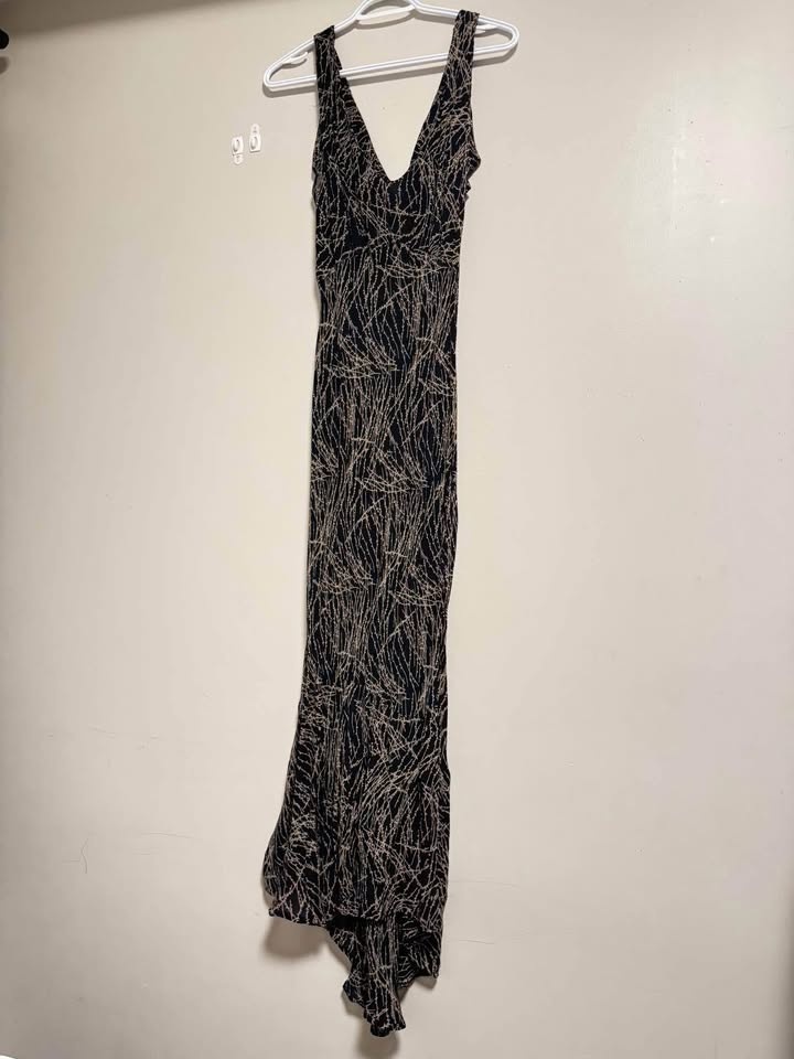 Elegant Dalia MacPhee Women Long Dress Black with Beige Patern - photo 3