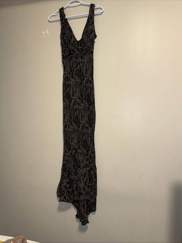 Elegant Dalia MacPhee Women Long Dress Black with Beige Patern - photo 4