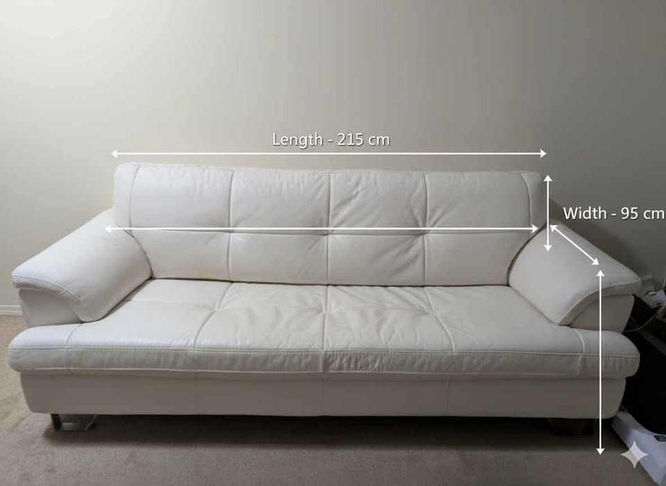 White Leather Couch - photo 2