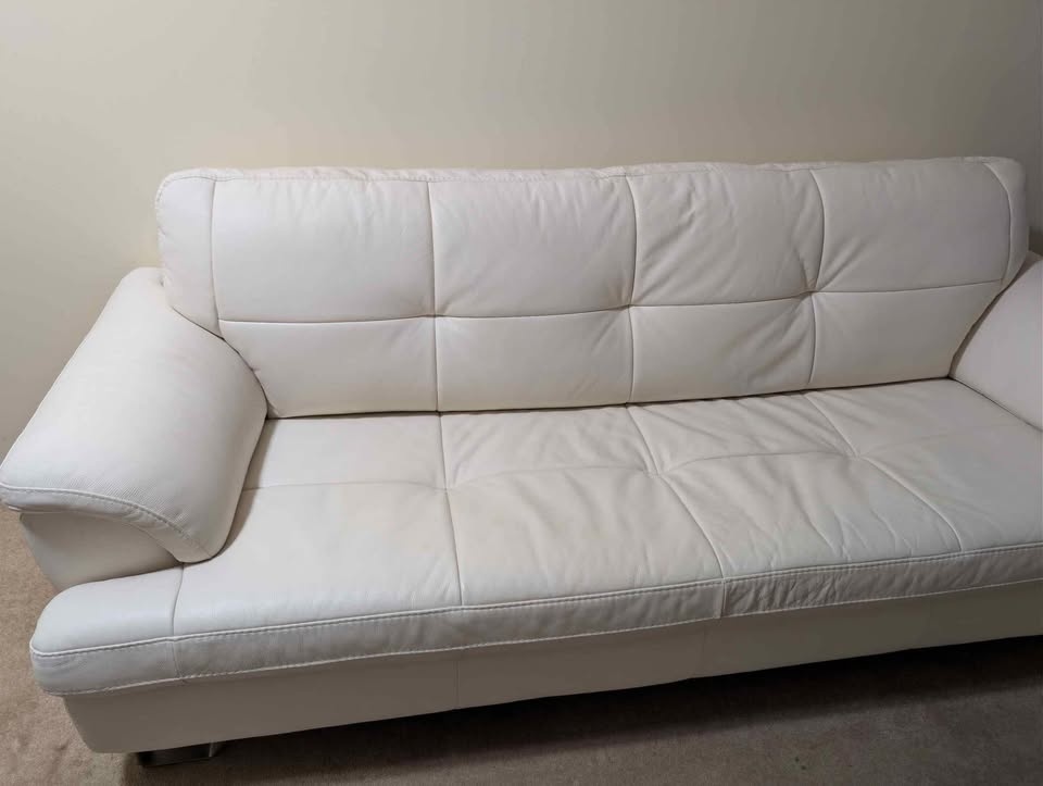 White Leather Couch - photo 3