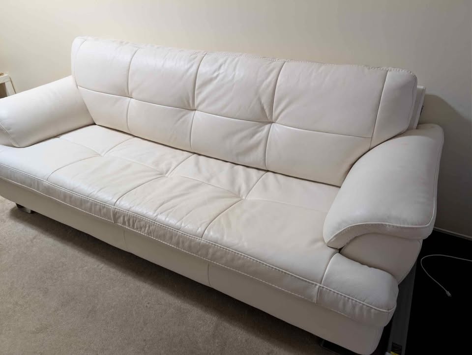 White Leather Couch - photo 4