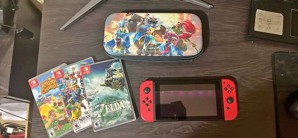 Nintendo Switch (Mario Edition) with 5 Games