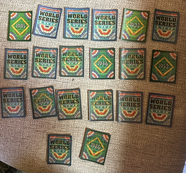20 mini MLB trivia cards