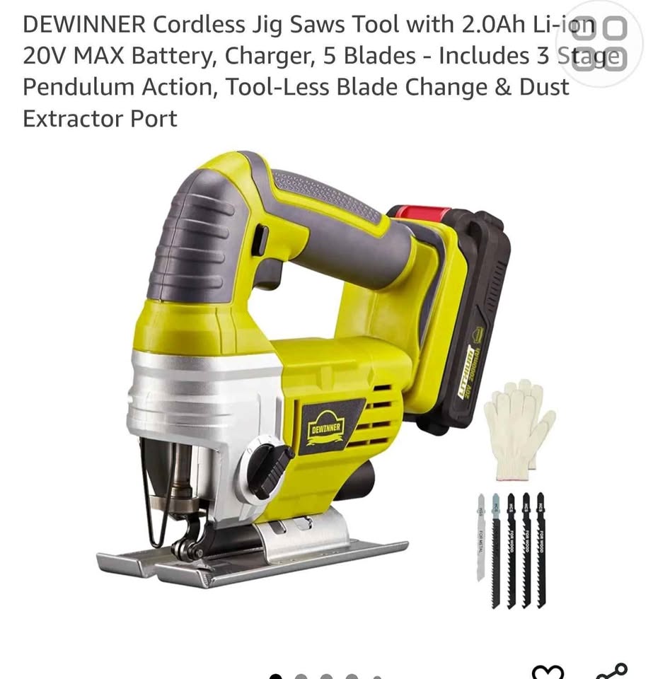 DEWINNER Cordless Jig Saw with Battery