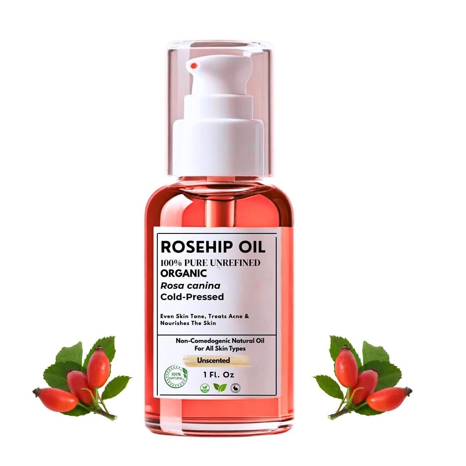 Organic Rosehip Oil Cold-pressed Unrefined 1 Oz