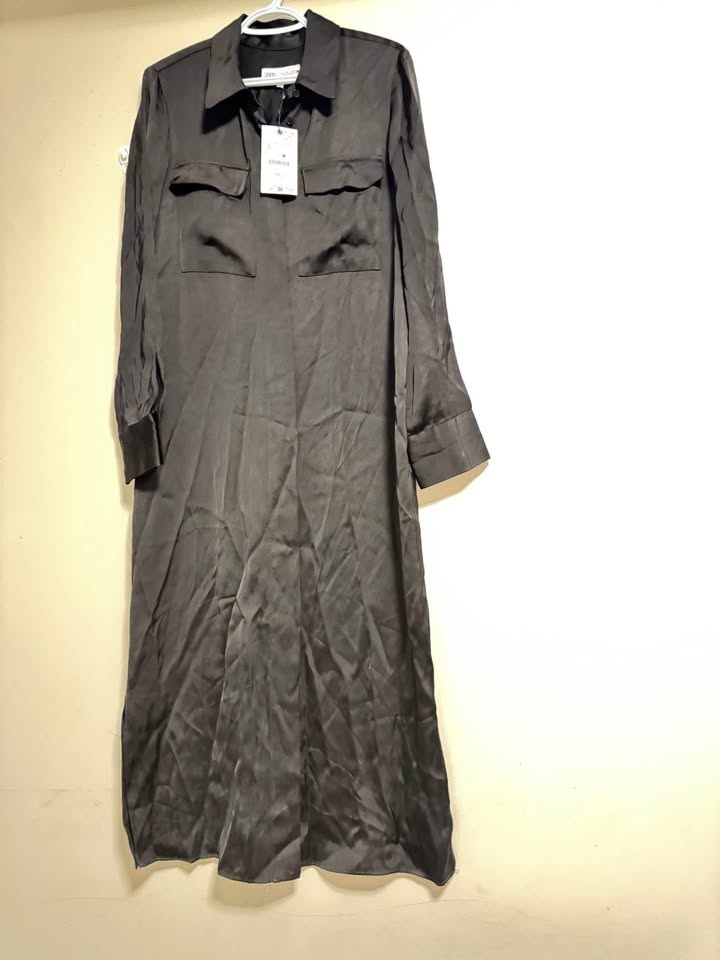 Zara Elegant Long Black Button Down Dress - photo 4
