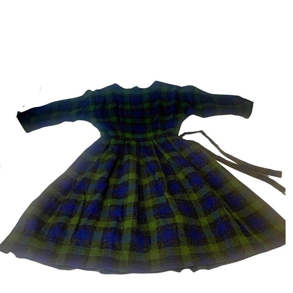 Vintage Plaid Dress Medium Size