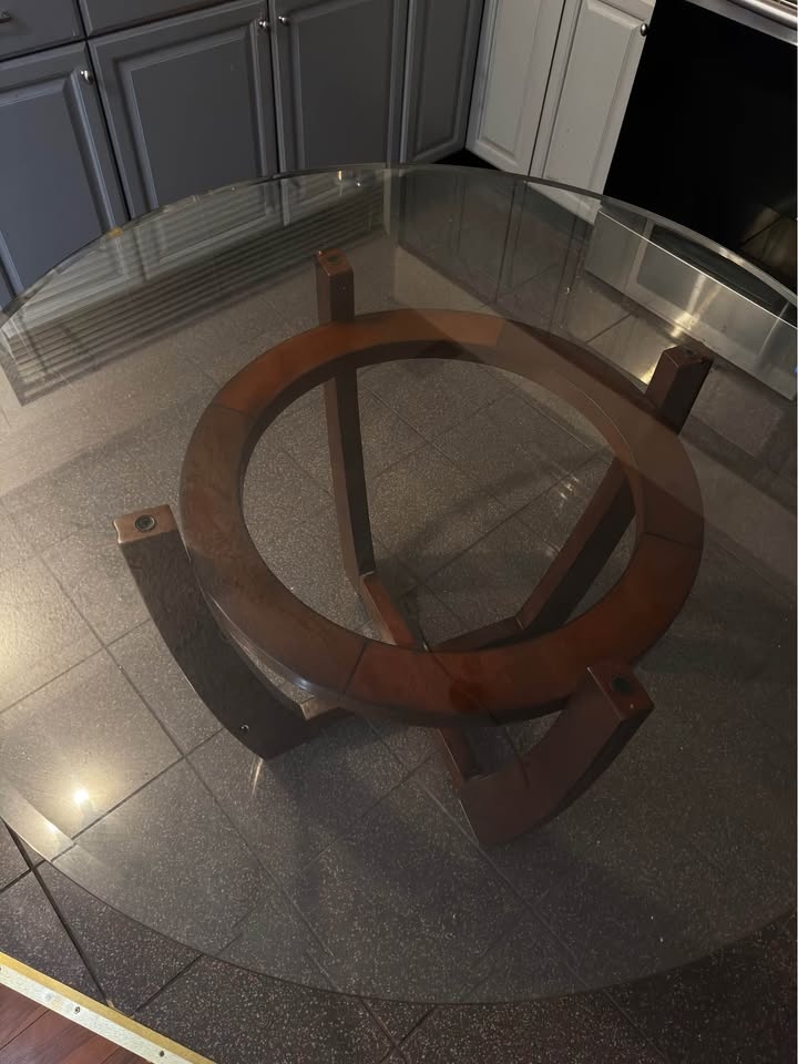 Glass Dining Table – 48” Round (Actual Wood) - photo 2