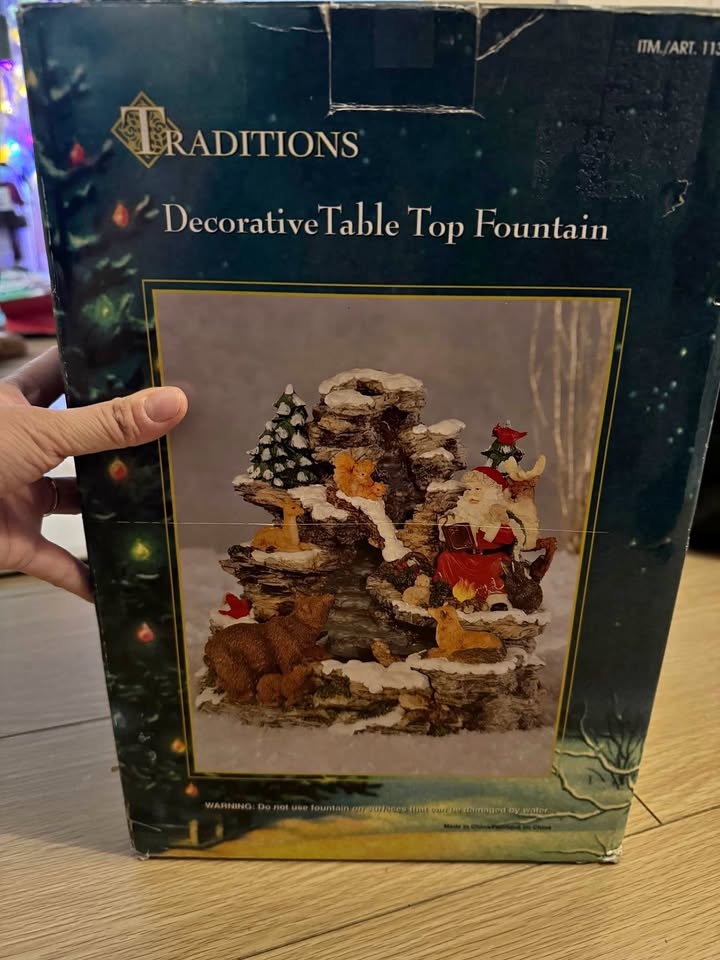 Traditions Decorative Table Top Fountain Christmas Santa