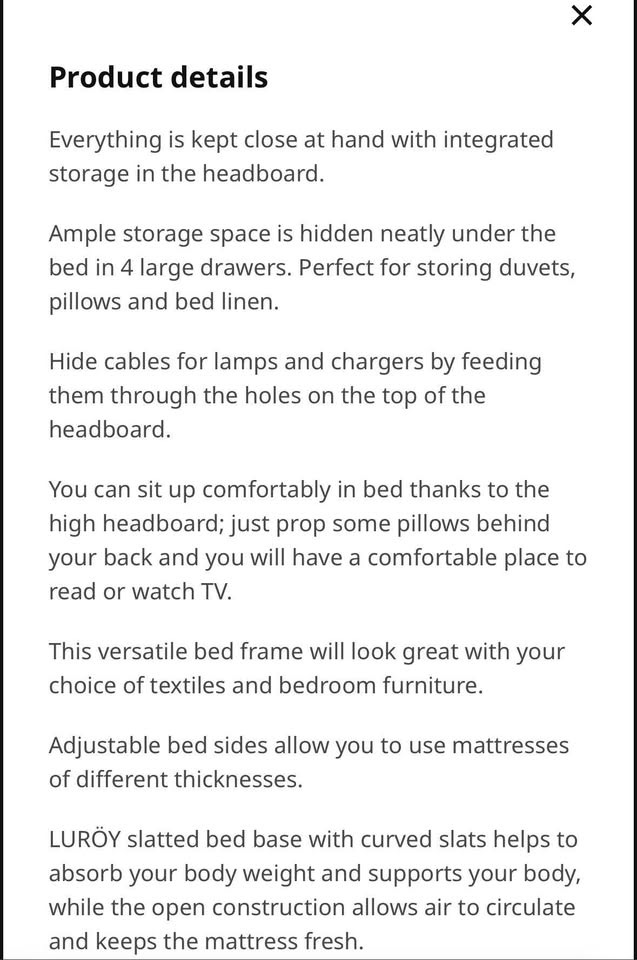 Queen Bedframe with drawers & headboard (IKEA Brimnes white) - photo 4