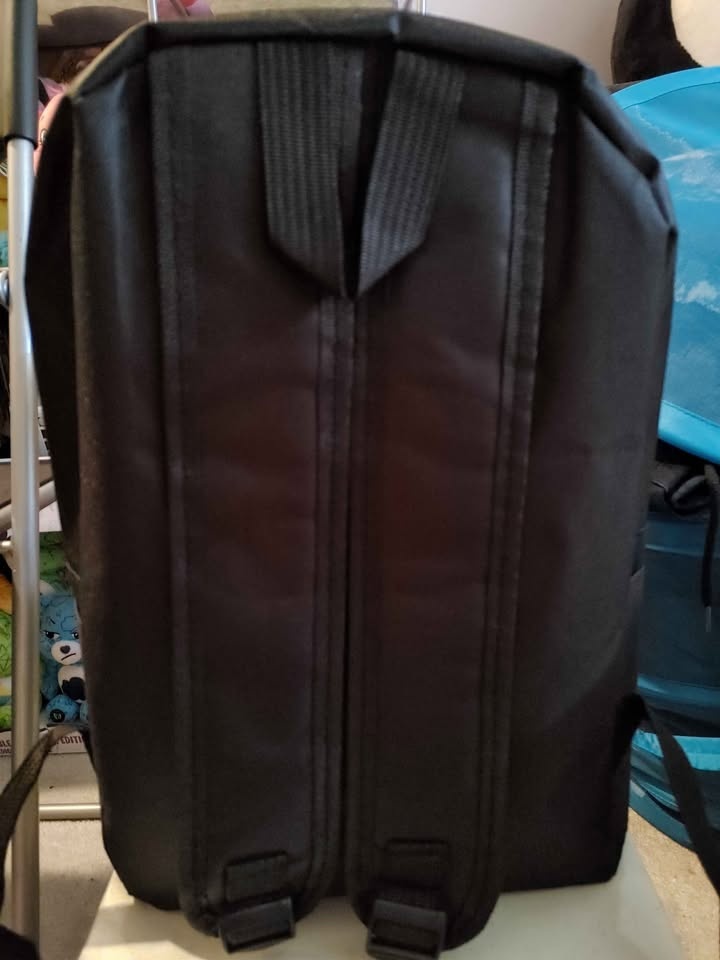 Kids Black Backpack with White Stripes - Brand New - photo 2