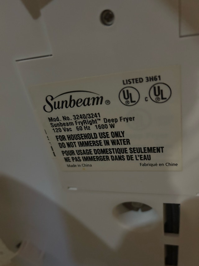 Sunbeam Deep Fryer - photo 2