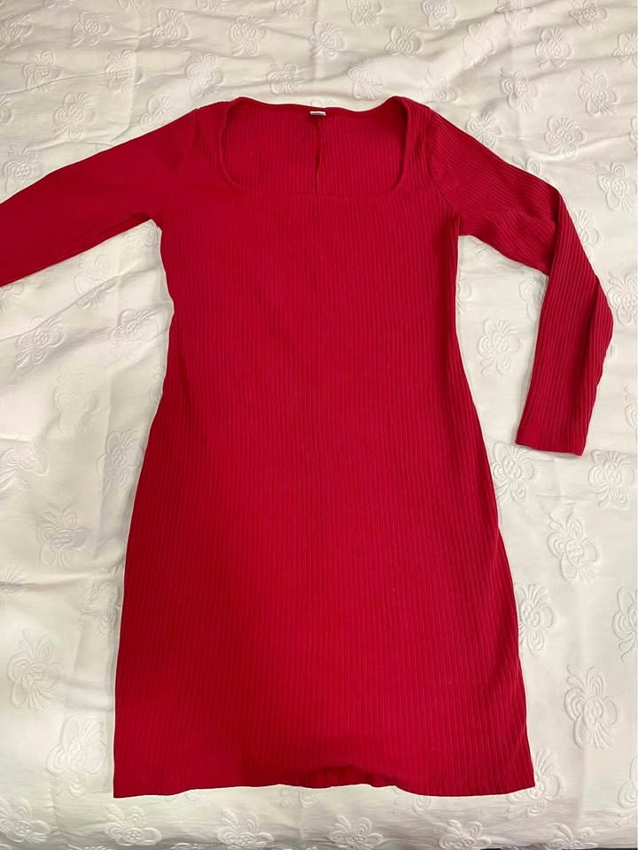 Cherry Red Sweater Dress