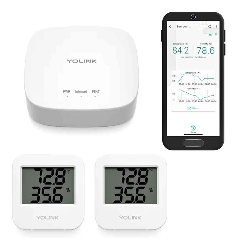 YoLink Smart Wireless Temperature/Humidity Sensor - Alexa, Googl