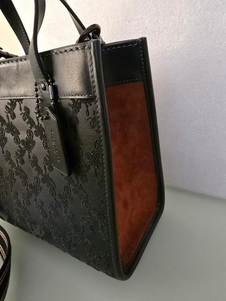Coach Field Tote 22 Horse & Carriage Amazon Green - photo 3