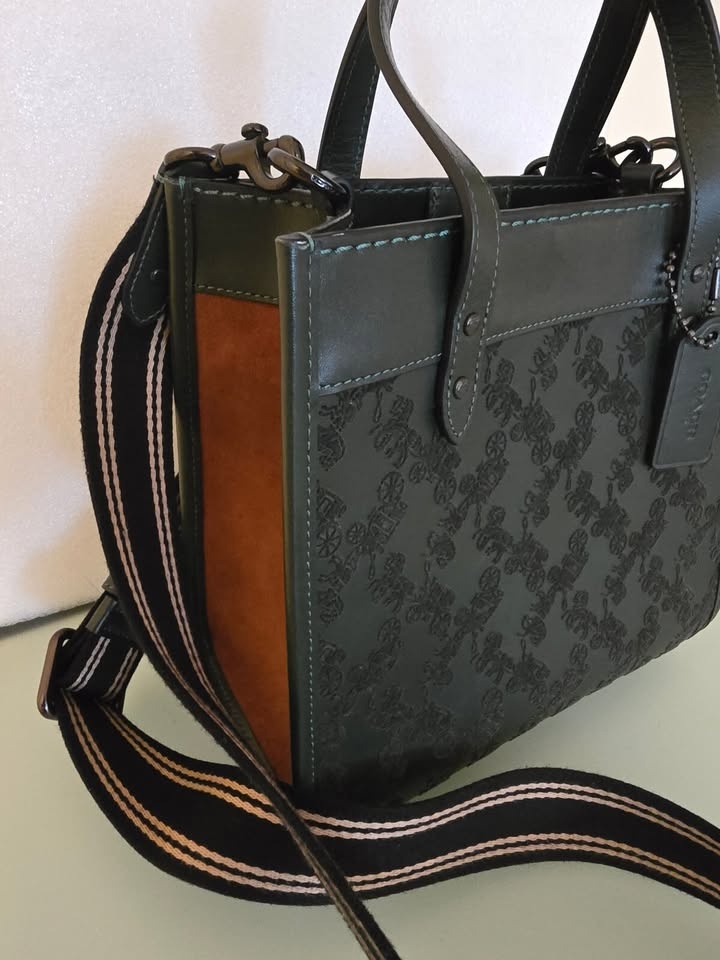 Coach Field Tote 22 Horse & Carriage Amazon Green - photo 4