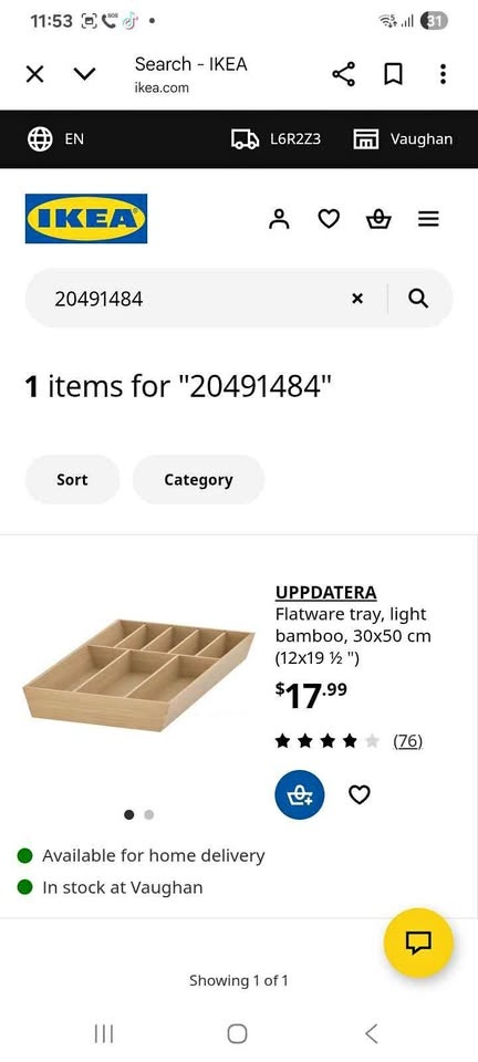 Brand New Sealed Pack UPPDATERA Flatware tray