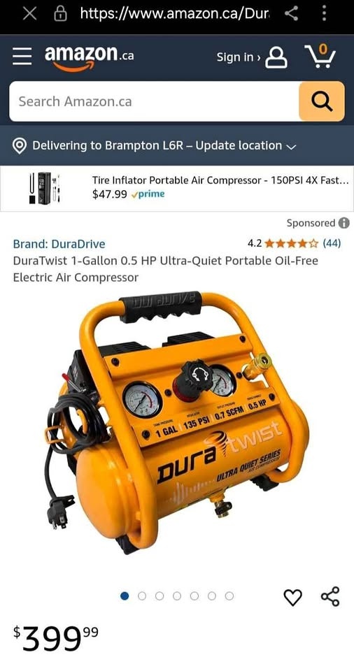 New DuraTwist 1-Gallon Air Compressor