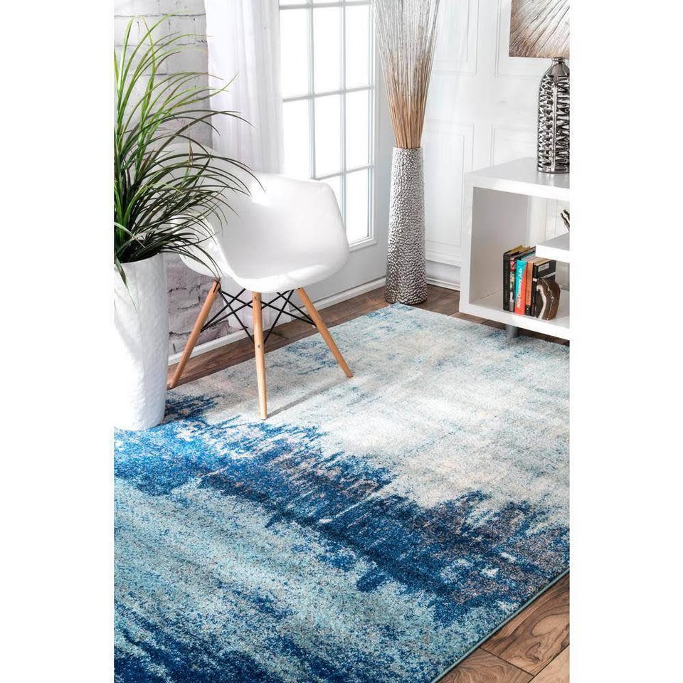 nuLOOM Alayna Abstract Area Rug, 6' 7" x 9', Blue - photo 2