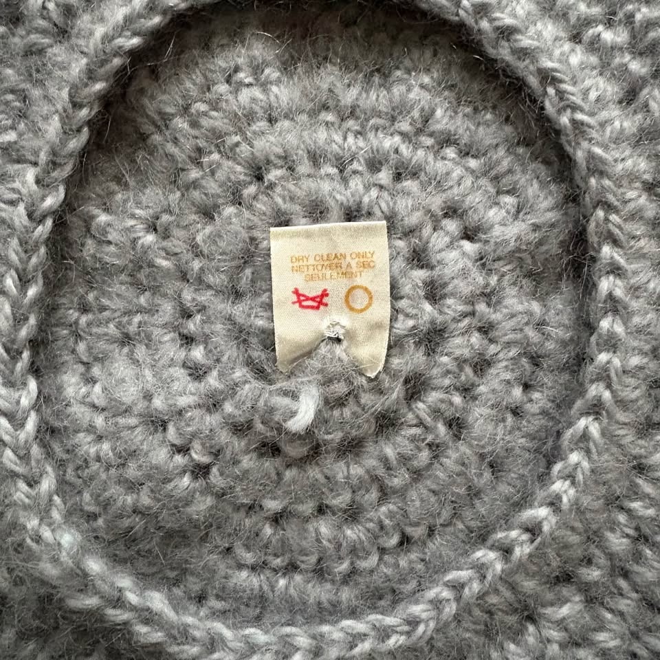 Vtg Handmade Mohair Wool Knit Beret Hat Made in Canada Fuzzy Slo - photo 3