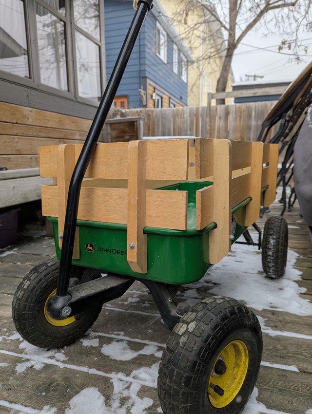 36" John Deere stake wagon for kids, groceries, or yard cleanup! - photo 2