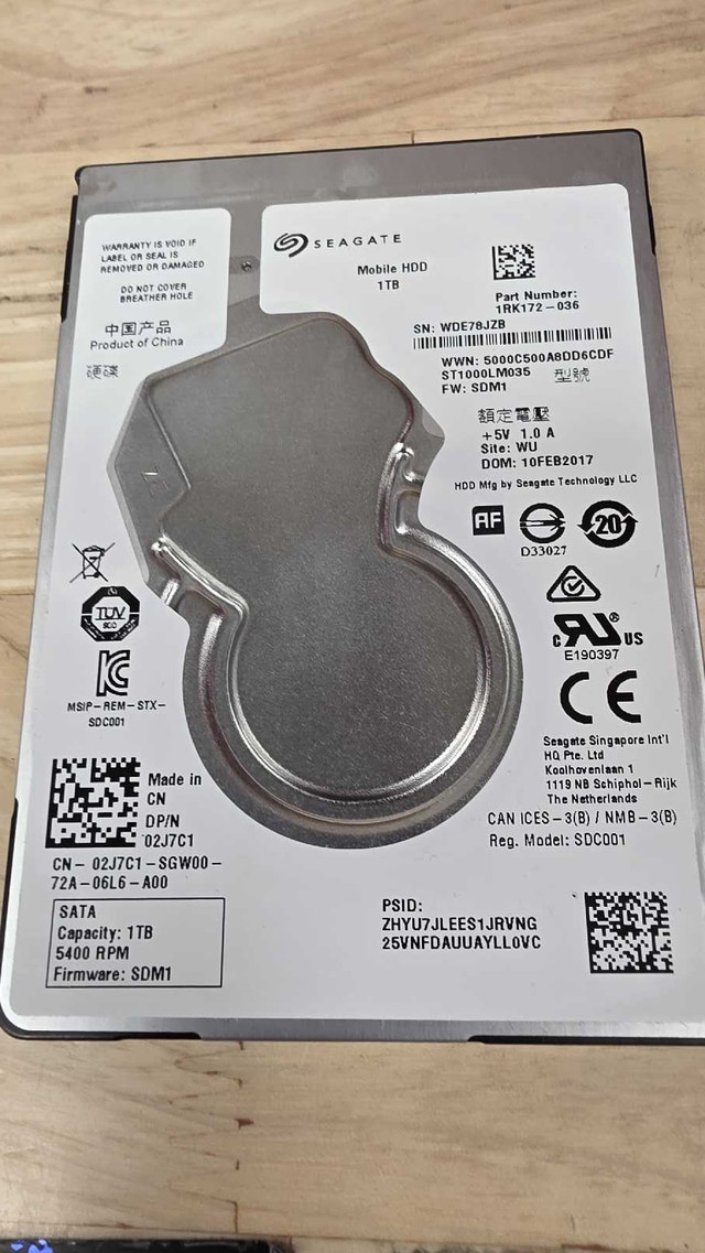 Seagate 1TB HDD 2.5