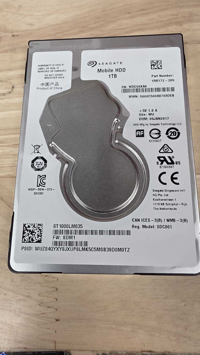 1TB HDD 2.5