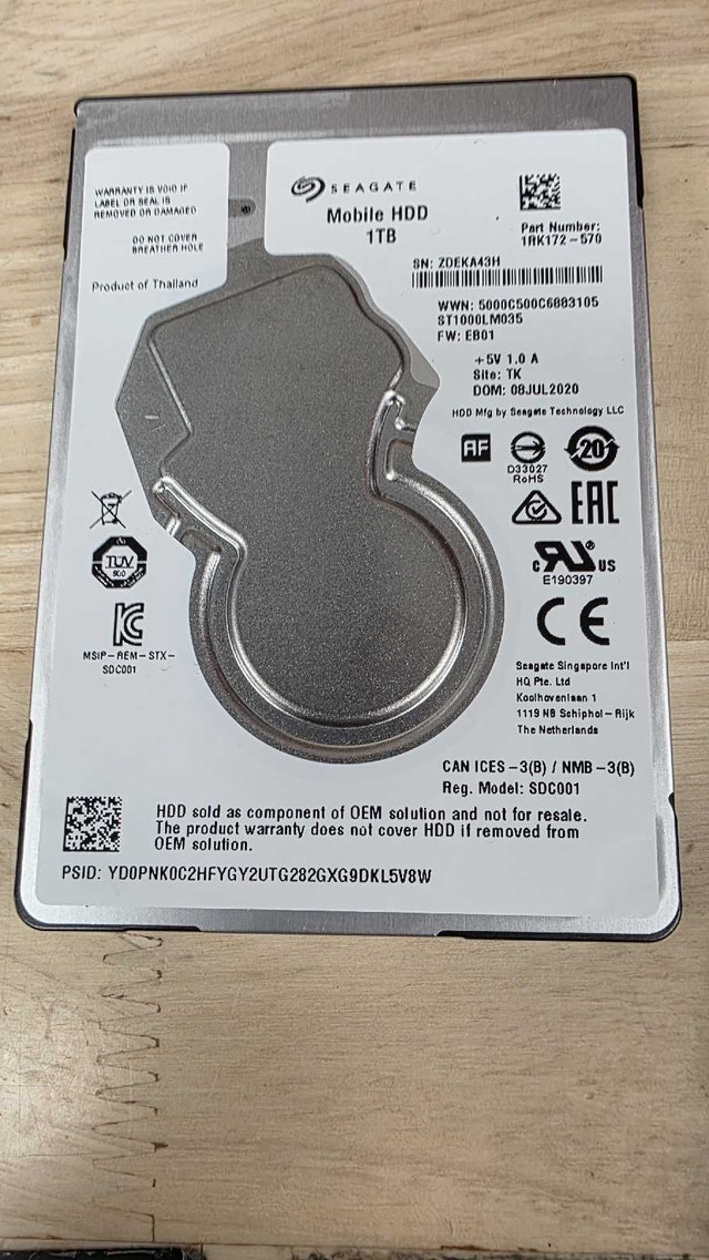 1TB HDD 2.5 sata
