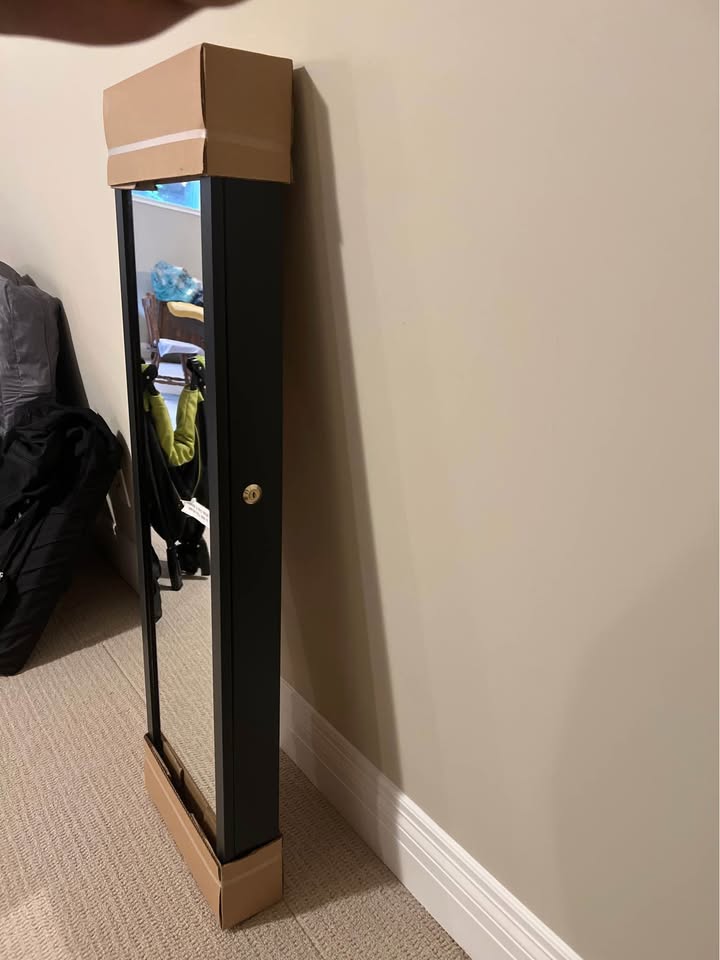 Over the Door Jewellery Armoire with Mirror- Black - photo 2