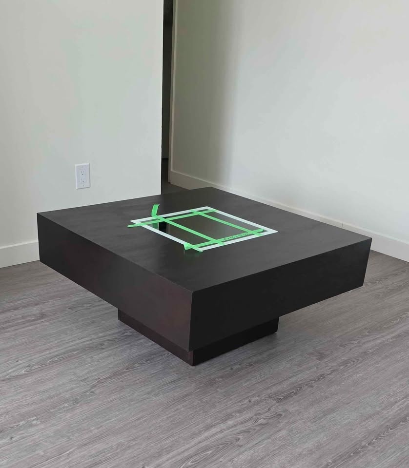 Square wooden coffee table
