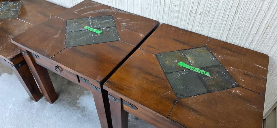 Set: Rustic coffee table and 2 end tables - photo 3