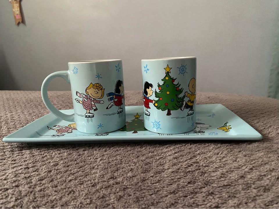 Peanuts Snoopy & Christmas Holiday Ceramic Mug and Tray - photo 3