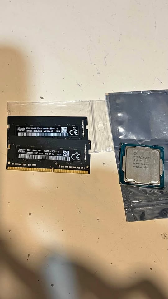 8Gb ddr4 Ram + Intel Core I3-8100
