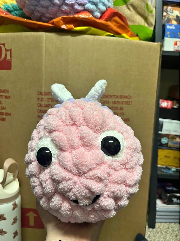 Handmade crochet large bisexual pride bee