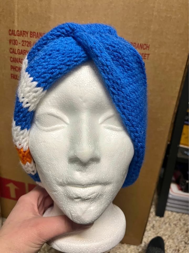 Two handmade crochet winter headbands