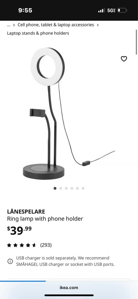 IKEA RING LIGHT WITH PHONE HOLDER - photo 2