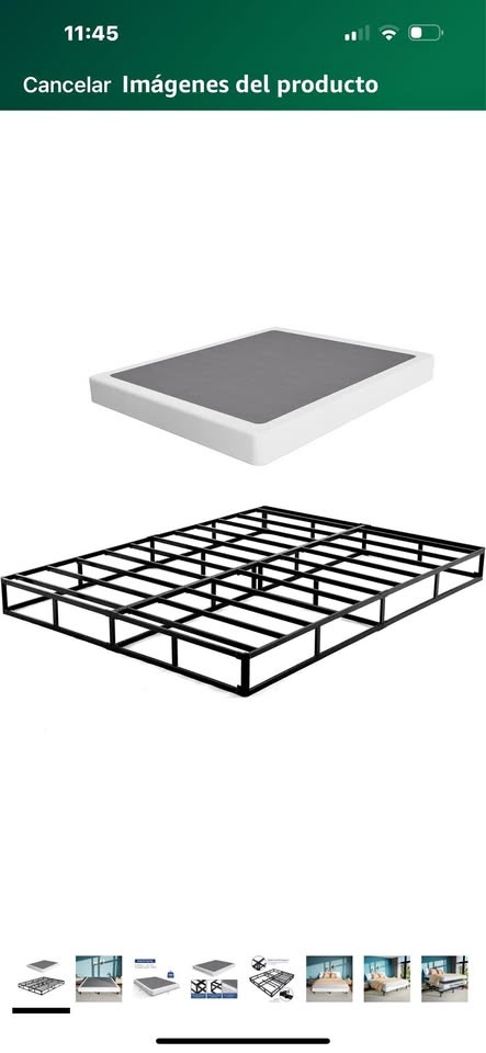 7-inca box spring, low-profile metal mattress base 80”x76”x7”