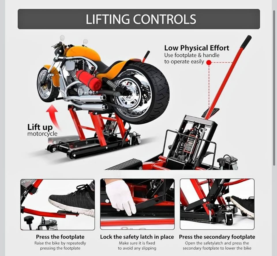 Hydraulic lift jack for motorcycle/ Gato elevador hidráulico