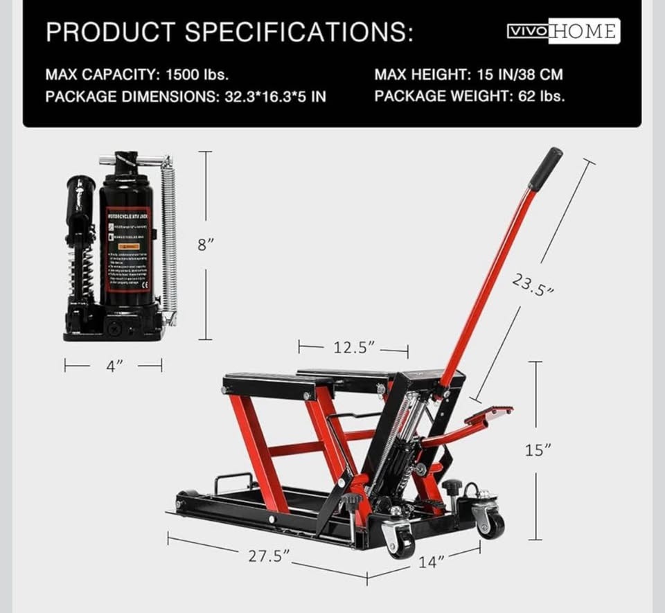 Hydraulic lift jack for motorcycle/ Gato elevador hidráulico - photo 4